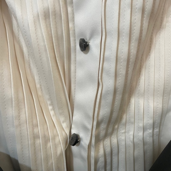 Alexandra Dillon‎ Winter White Tuxedo Dress w/ Black Sash - Picture 8 of 16